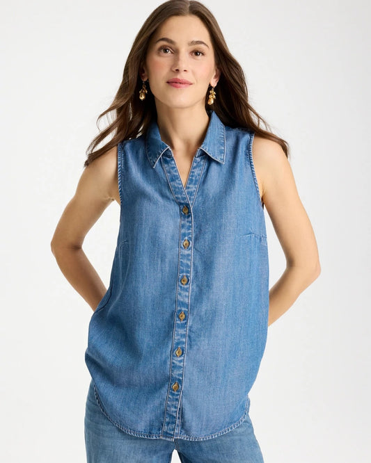 Chico's | Tencel Denim Sleeveless Shirt/ Burano Indigo
