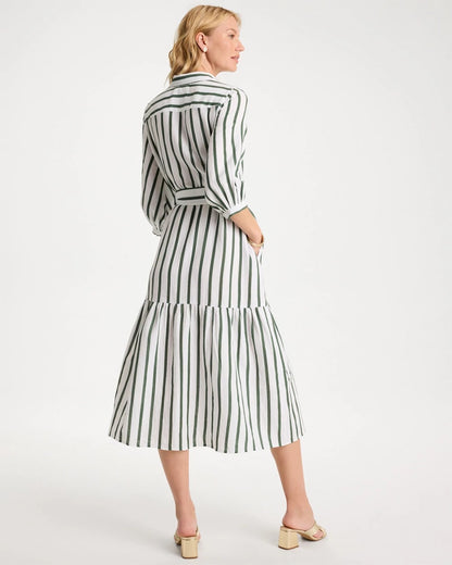 Chico's | Striped Cotton-Gauze Shirtdress/ Alabaster