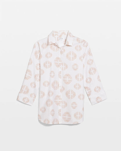Chico's | No Iron™ Stretch Stamped Shirt/ Optic White