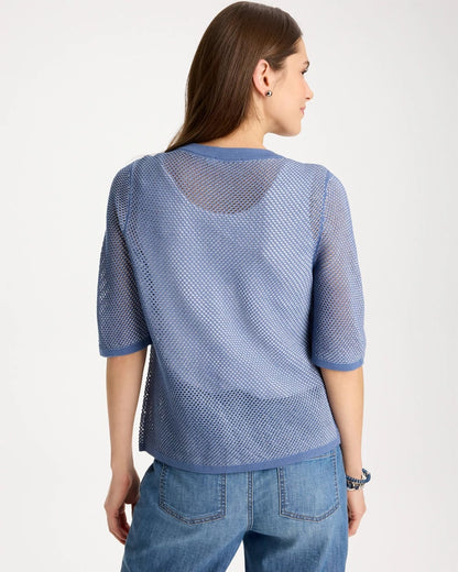 Chico's | Mesh Lady Jacket Cardigan/ Blue Haven