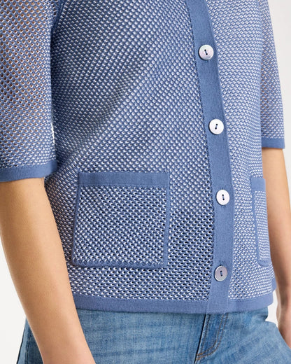 Chico's | Mesh Lady Jacket Cardigan/ Blue Haven