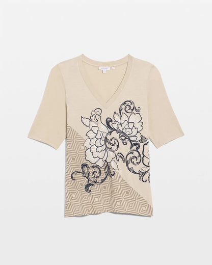 Chico's | Knit Sequin Elbow Tee/ Topaz Smoke