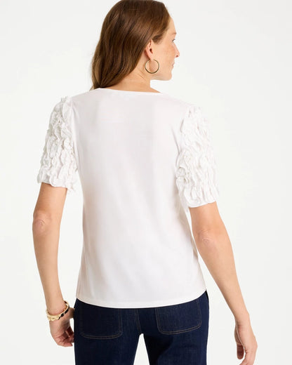 Chico's | Knit 3D Sleeve Tee/ Alabaster