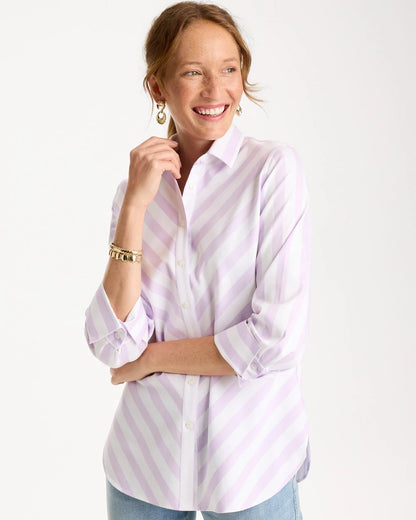 Chico's | No Iron™ Stretch Striped Shirt/ Orchid Mist
