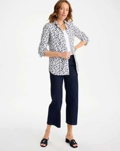 Chico's | No Iron™ Stretch Printed Shirt/ Optic White