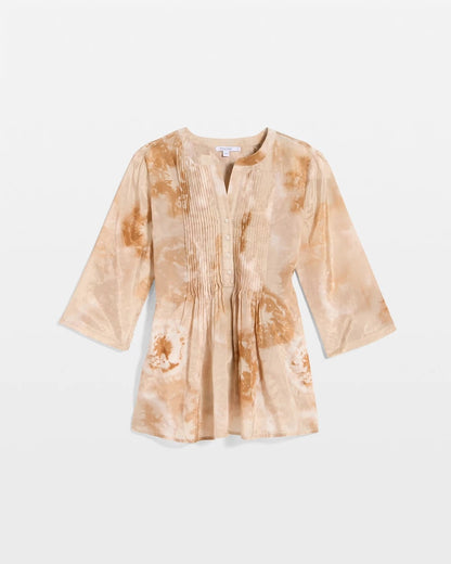 Chico's | Cotton-Blend Pintuck Tunic/ Sandstone