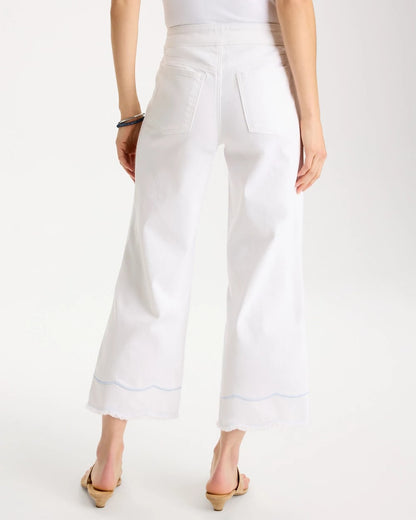 Chico's | Pull-On Wide-Leg White Crop Jeans/ Alabaster
