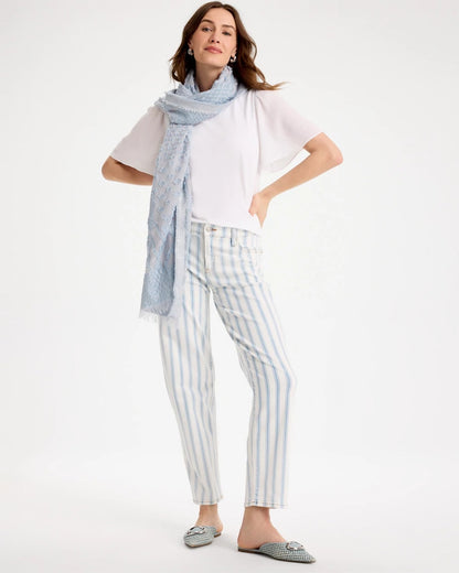 Chico's | Striped Relaxed Boyfriend Jean/ Bungalow Indigo Stripe