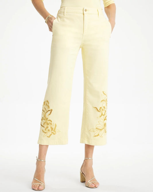 Chico's | Trouser Cutwork Crop Jeans/ Golden Haze