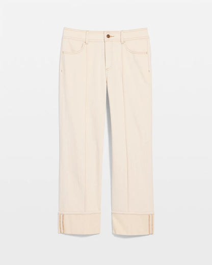 Chico's | Pintuck Cuffed Cropped Jeans/ Neutral