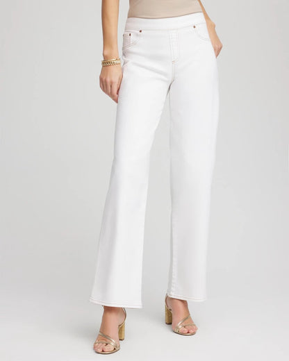 Chico's | Seeded Pull-On Wide-Leg Jeans/ Natural Seeded