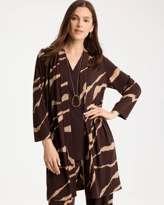 Chico's | Travelers™ Knit Animal Print Duster Cardigan/ Cocoa Bean