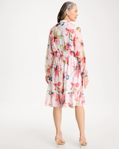 Chico's | Georgette Trapunto Pullover Dress/ Calypso Coral