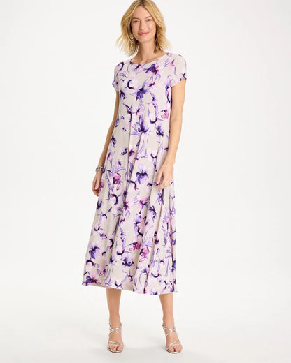 Chico's | Travelers™ Amethyst Iris Maxi Dress/ Rich Amethyst