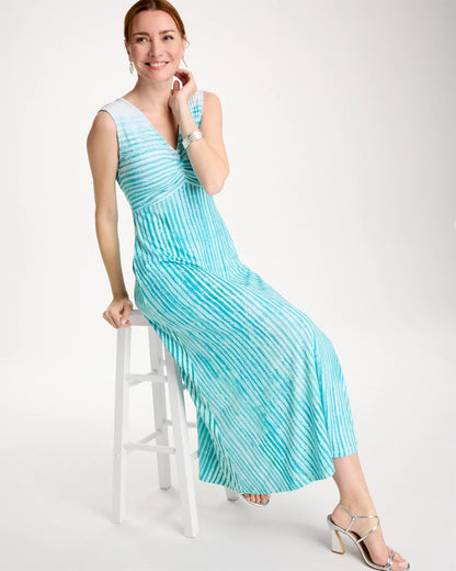 Chico's | Ombre Coastal Striped Knit Dress/ Bondi Blue