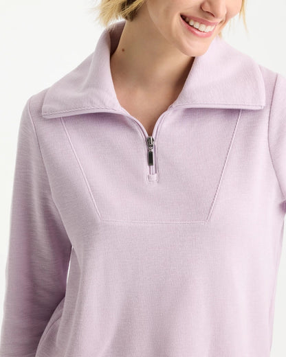 Chico's | Zenergy® Beach Slub Half-Zip Pullover Top/ Pale Sweet Pea