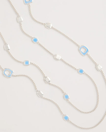 Chico's | Sea Glass Inspired Charm Necklace/ Blue