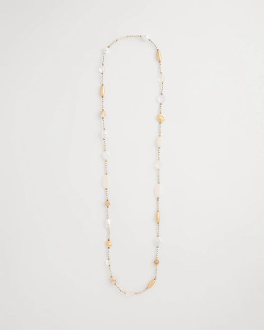 Chico's | Neutral Shell Long Necklace/ Neutral
