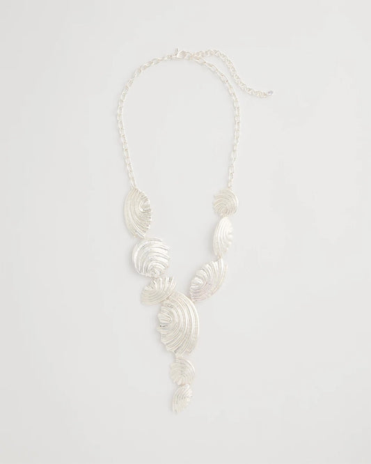 Chico's | Silvertone Shell Charm Y-Necklace/ Silver