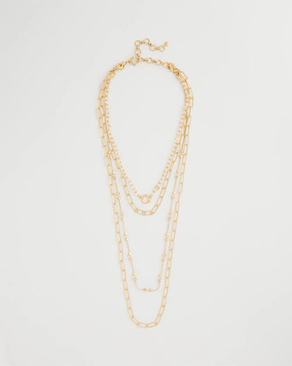 Chico's | Sea Foam Multi-Strand Convertible Necklace/ Gold