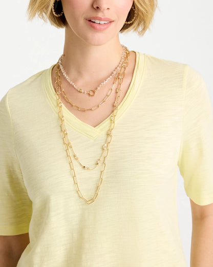 Chico's | Sea Foam Multi-Strand Convertible Necklace/ Gold