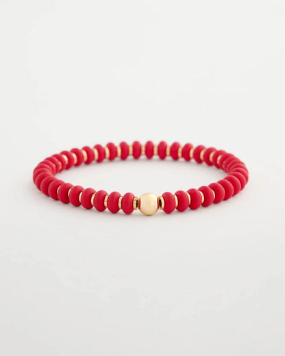Chico's | Red Beaded Stretch Bracelet/ Red