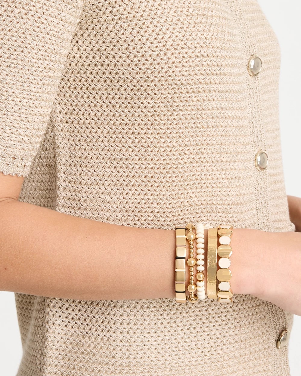 Chico's | Glam Neutral Slice Stretch Bracelet/ Neutral