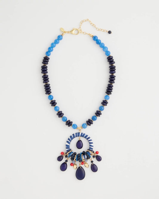 Chico's | Americana Mixed Media Pendant Necklace/ Multi
