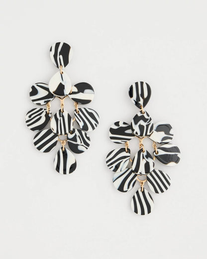Chico's | Chic Chandelier Earrings/ Black/White