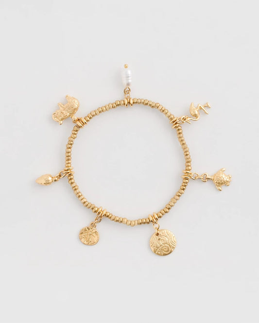 Chico's | Goldtone Stretch Charm Bracelet/ Gold