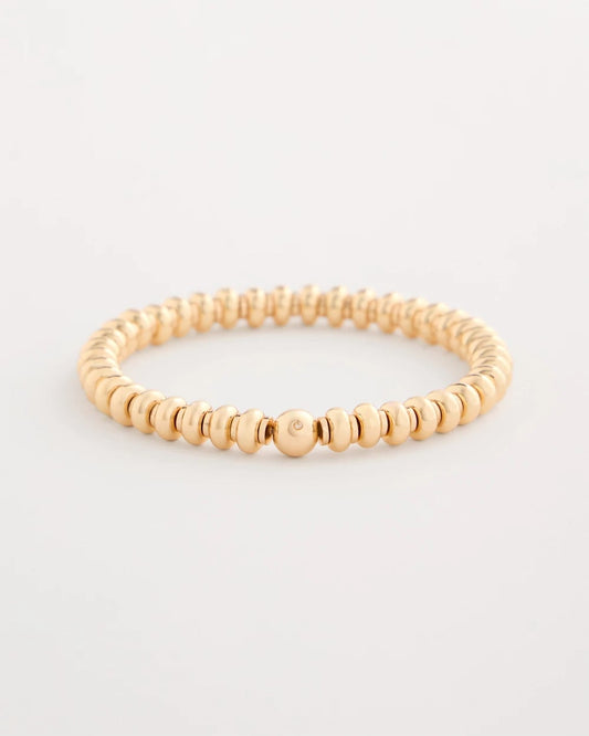 Chico's | Goldtone Rounded Stretch Bracelet/ Gold