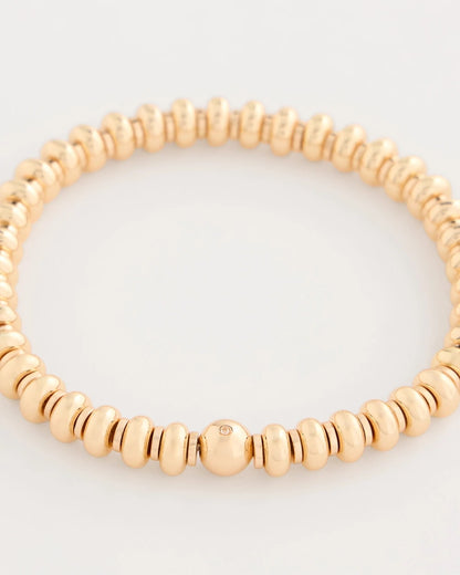 Chico's | Goldtone Rounded Stretch Bracelet/ Gold