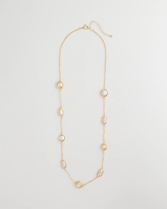 Chico's | Siren Faux Pearl Long Necklace/ Pearl