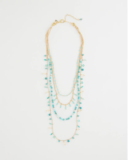 Chico's | Multi-Strand Aqua Layering Necklace/ Aqua