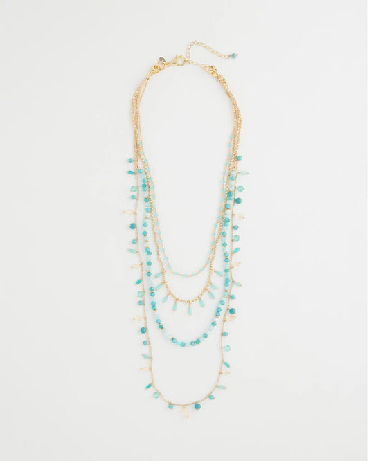Chico's | Multi-Strand Aqua Layering Necklace/ Aqua