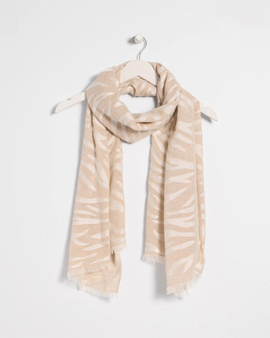 Chico's | Neutral Zebra Jacquard Oblong Scarf/ Neutral