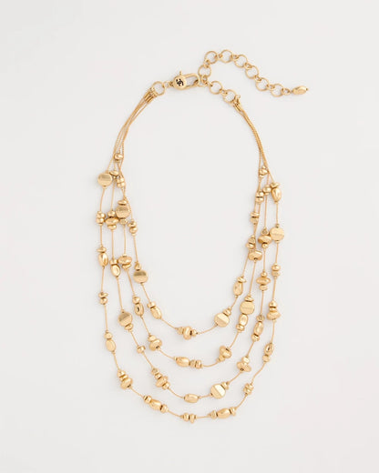 Chico's | Golden Nugget Illusion Necklace/ Gold