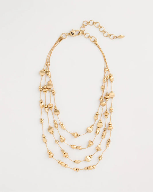 Chico's | Golden Nugget Illusion Necklace/ Gold