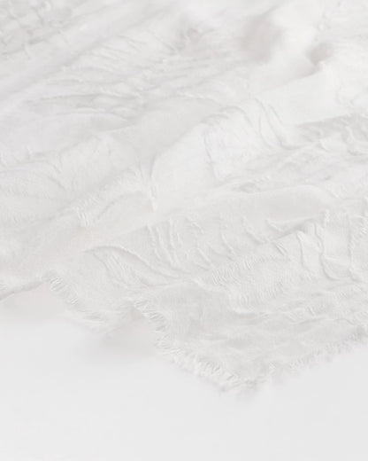Chico's | Textured Palms Oblong Scarf/ White