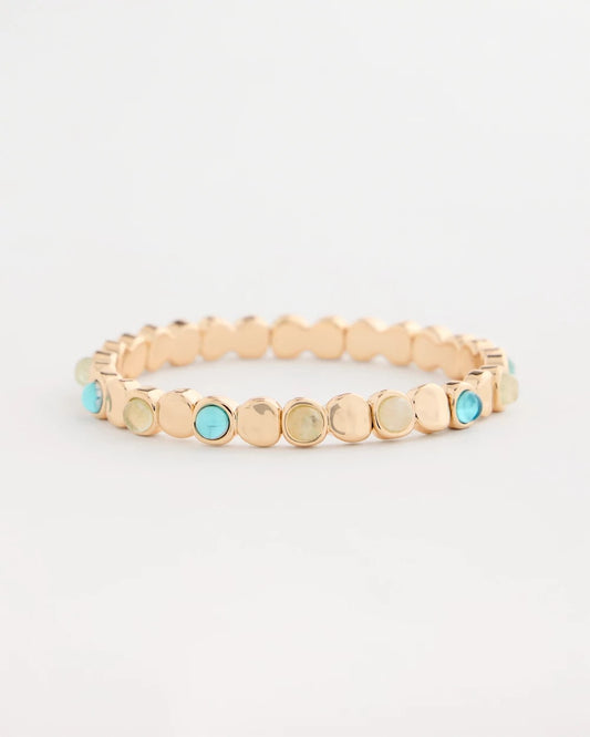 Chico's | Quartz Stone Small Stretch Bracelet/ Light Blue