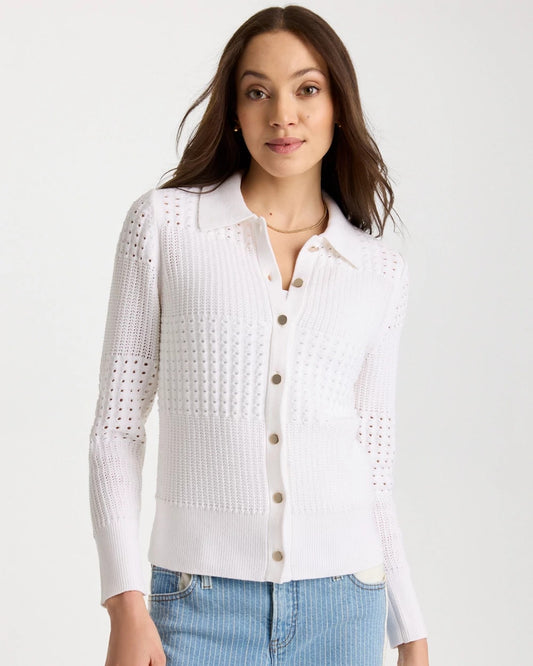 Chico's | Textured Button-Front Cardigan/ Alabaster