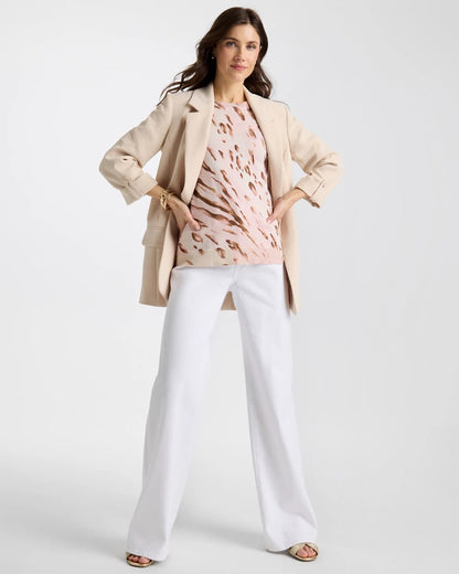 Chico's | Ella Crewneck Metallic Pullover Sweater/ Sweet Blossom