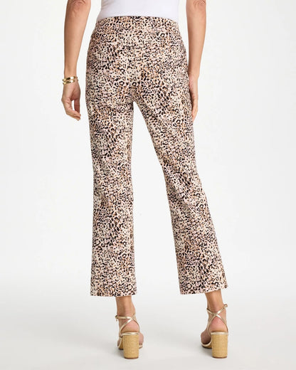 Chico's | Brigitte™ Animal Print Crop Flare Pants/ Pale Sand