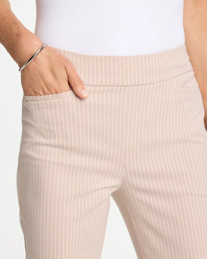Chico's | Brigitte™ Slim Twill Stripe Neutral Crop/ Neutral
