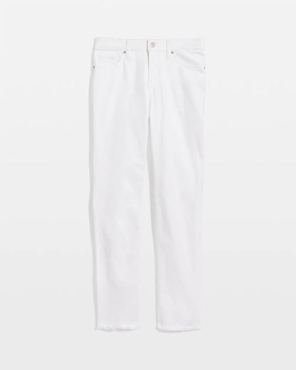 Chico's | No-Stain Girlfriend Frayed Ankle Jeans/ Alabaster