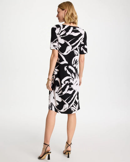 Chico's | Travelers™ Knit New Bloom Day Dress/ Black/White