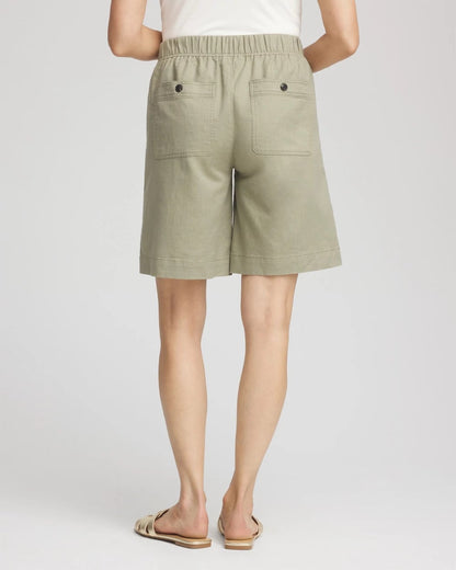 Chico's | Cotton-Linen Pull-On Utility Shorts/ Washed Sage