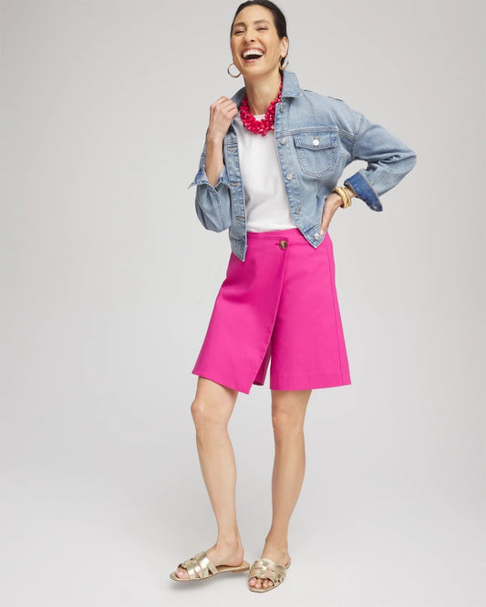 Chico's | Brigitte™ Pull-On Asymmetrical Wrap Skort/ Crushed Berries