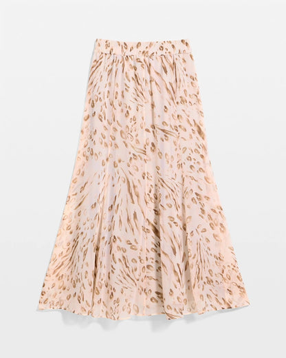 Chico's | Cheetah Pull-On Godet Skirt/ Sweet Blossom
