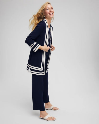 Chico's | Travelers™ Contrast Border Cardigan/ Travelers India Ink